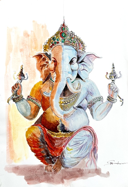 Lord Ganesha | Watercolor Painting