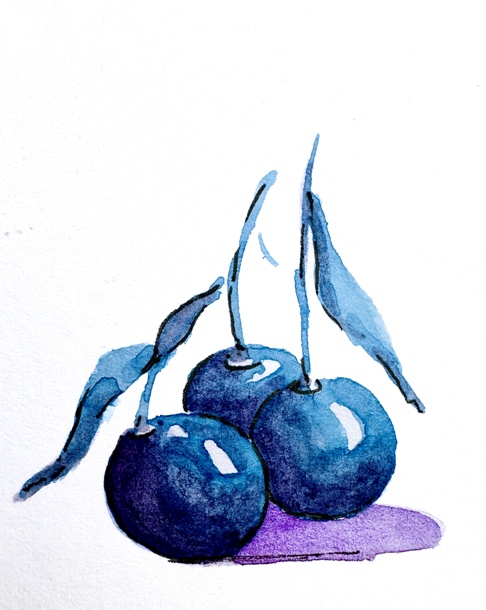 Blue Berries | Watercolr Painting